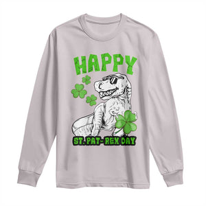 Dinosaur St Patricks Day Long Sleeve Shirt Irish Boy School Toddler TS10 Ice Gray Print Your Wear