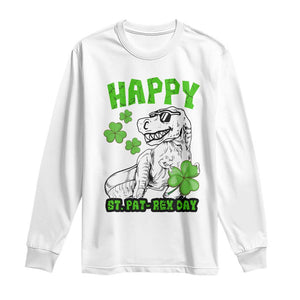 Dinosaur St Patricks Day Long Sleeve Shirt Irish Boy School Toddler TS10 White Print Your Wear