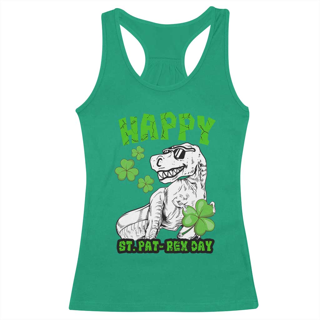 Dinosaur St Patricks Day Racerback Tank Top Irish Boy School Toddler TS10 Irish Green Print Your Wear