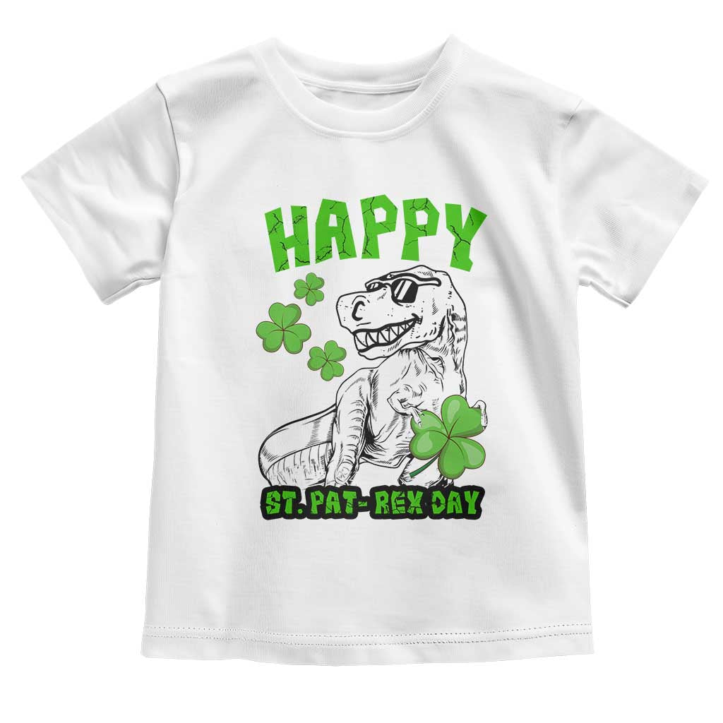 Dinosaur St Patricks Day Toddler T Shirt Irish Boy School Toddler TS10 White Print Your Wear