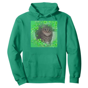 Funny Cat Meme St Patricks Day Hoodie Lucky Shamrock Goofy Ahh Cat TS10 Irish Green Print Your Wear