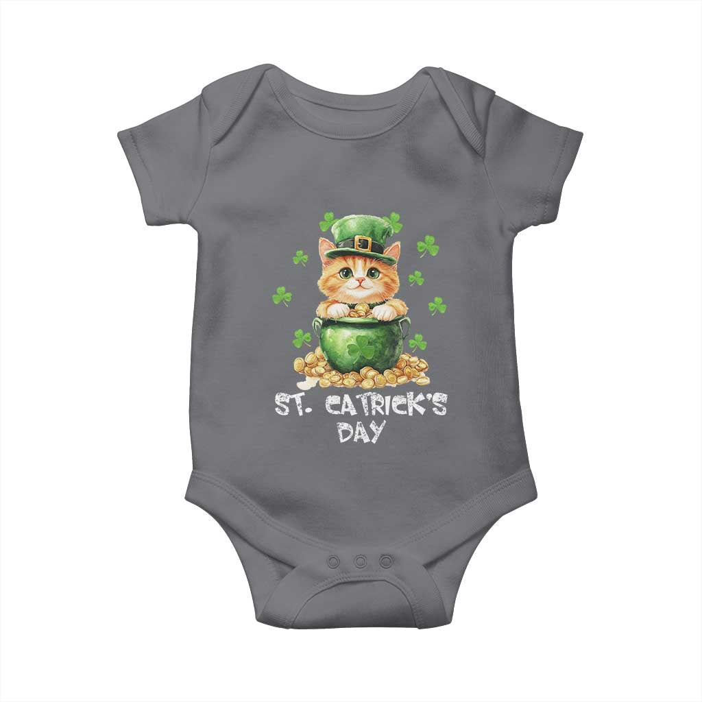 St. Patrick's Day Irish Cat Baby Onesie Kitty Saint Pattys Lucky Shamrocks TS10 Charcoal Print Your Wear