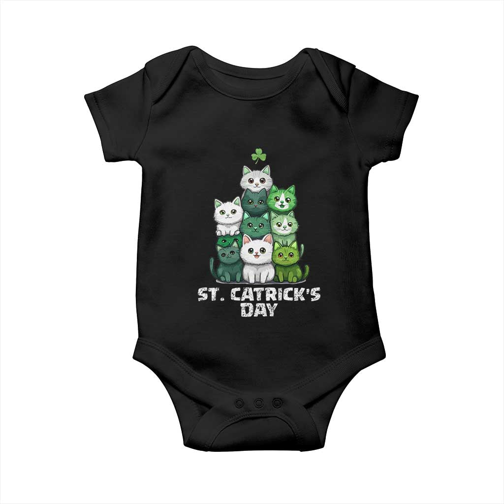 St. Patrick's Day Irish Cat Baby Onesie Cute Cats Saint Pattys TS10 Black Print Your Wear