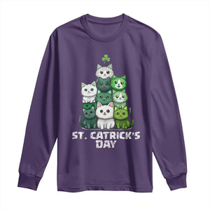 St. Patrick's Day Irish Cat Long Sleeve Shirt Cute Cats Saint Pattys TS10 Purple Print Your Wear