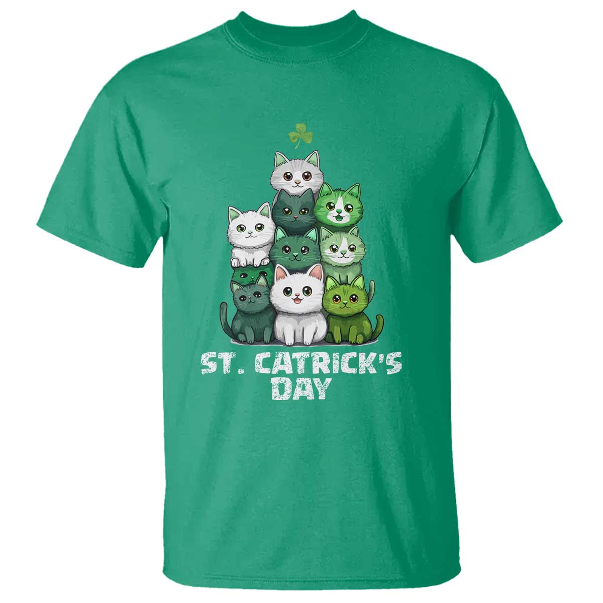 St. Patrick's Day Irish Cat T Shirt Cute Cats Saint Pattys TS10 Irish Green Print Your Wear