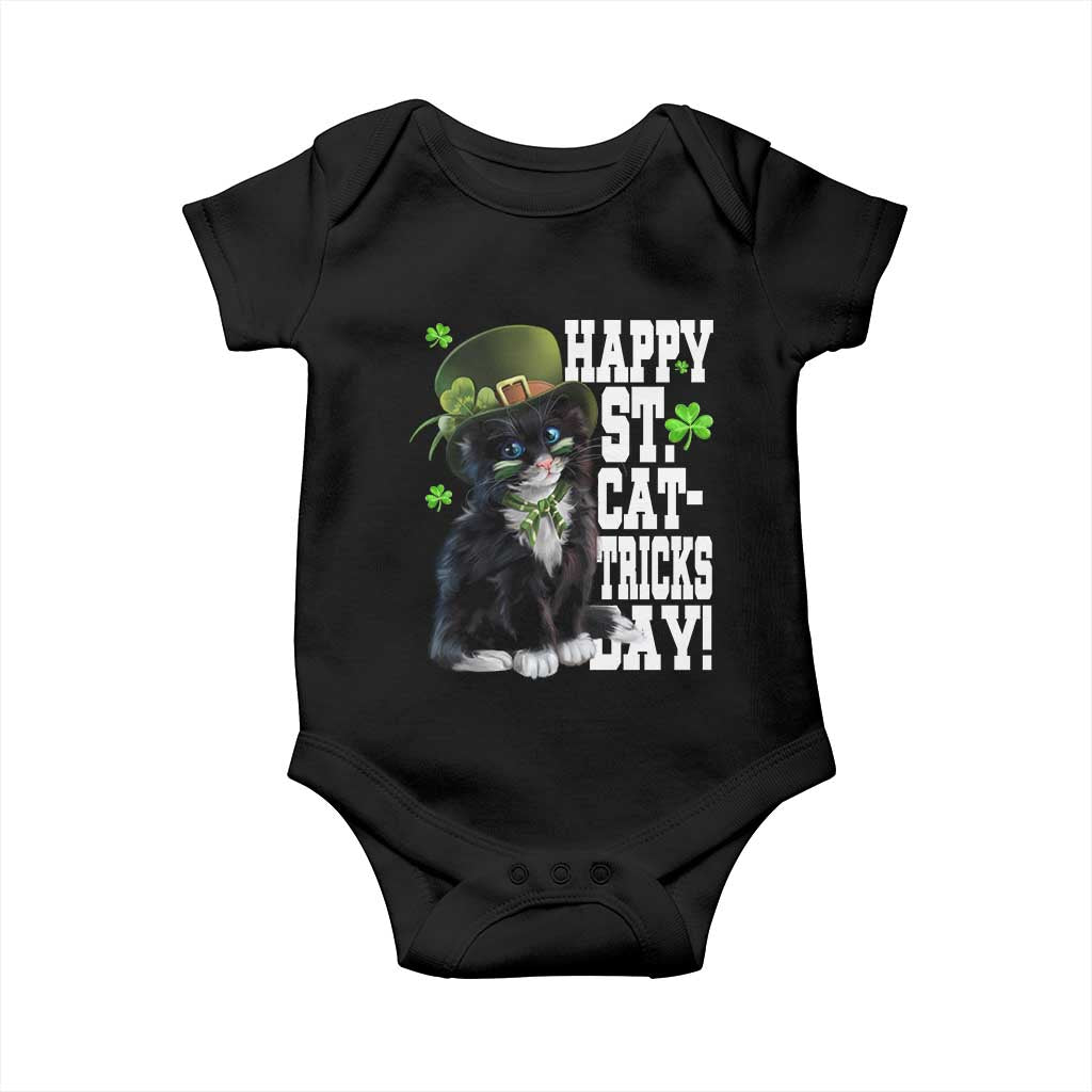 Shamrock Cat St Patricks Day Baby Onesie Kitty Mom Gift TS10 Black Print Your Wear