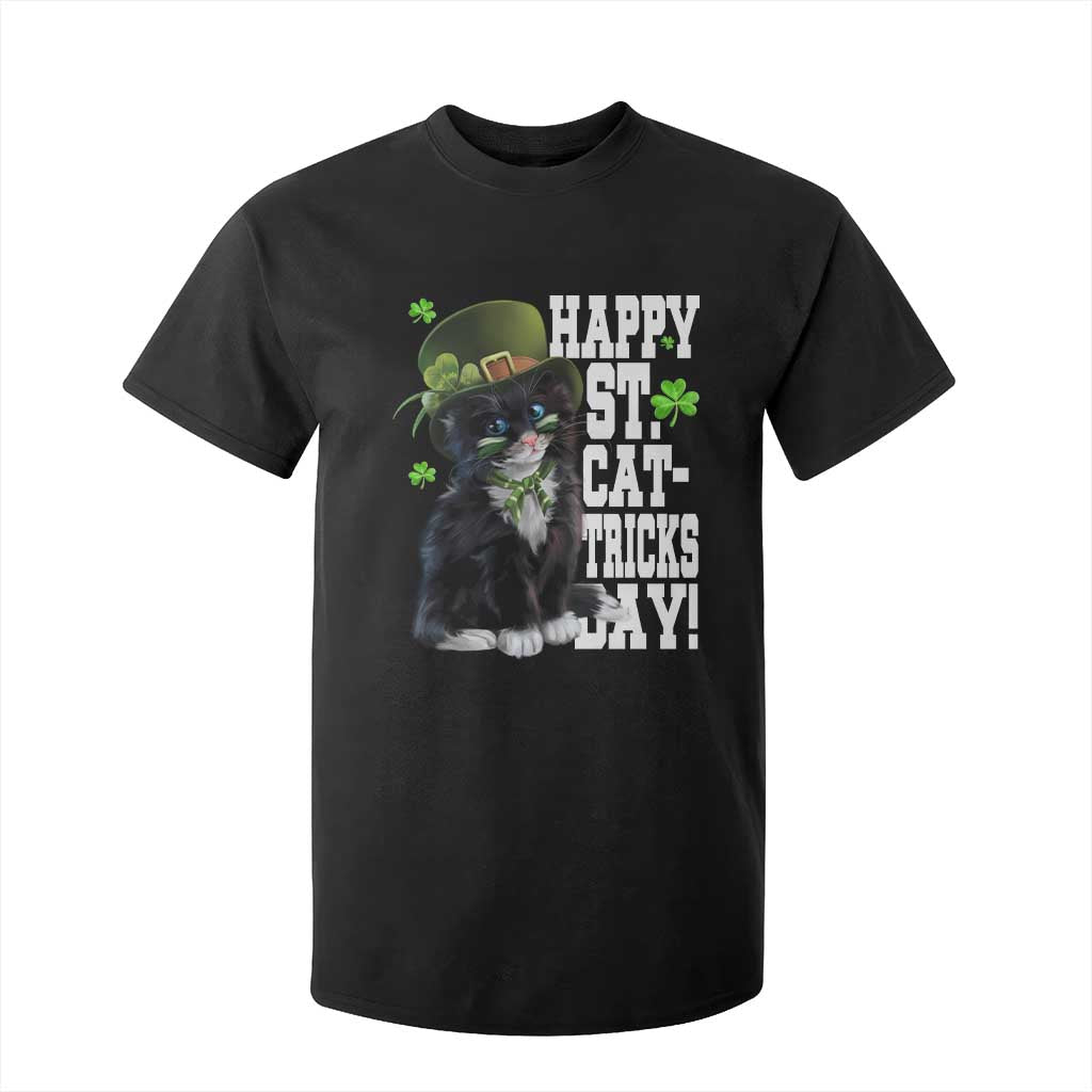 Shamrock Cat St Patricks Day T Shirt For Kid Kitty Mom Gift TS10 Black Print Your Wear