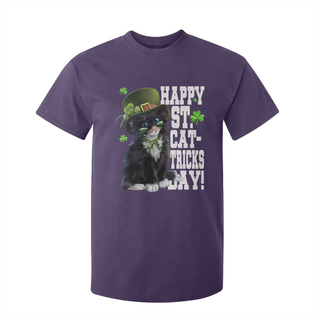 Shamrock Cat St Patricks Day T Shirt For Kid Kitty Mom Gift TS10 Purple Print Your Wear