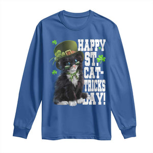 Shamrock Cat St Patricks Day Long Sleeve Shirt Kitty Mom Gift TS10 Royal Blue Print Your Wear