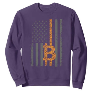 BTC Bitcoin American Flag Sweatshirt Crypto Buy the Dip TS10 Purple Print Your Wear