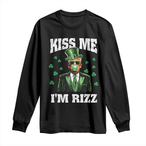 St. Patrick's Day Trump Bubble Gum Long Sleeve Shirt Funny Irish Kiss Me I'm Rizz TS10 Black Print Your Wear