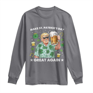 Funny Trump St Patrick's Day Long Sleeve Shirt Funny Beer Drinking TS10 Charcoal Print Your Wear