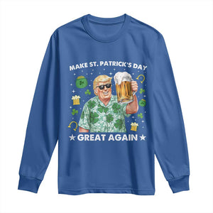 Funny Trump St Patrick's Day Long Sleeve Shirt Funny Beer Drinking TS10 Royal Blue Print Your Wear