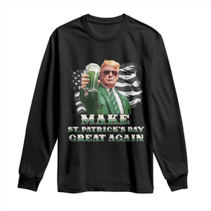 Make St Patricks Day Great Again Trump Long Sleeve Shirt Funny Irish American Flag TS10 Black Print Your Wear