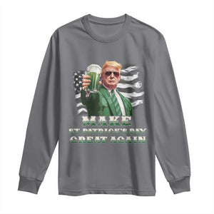 Make St Patricks Day Great Again Trump Long Sleeve Shirt Funny Irish American Flag TS10 Charcoal Print Your Wear