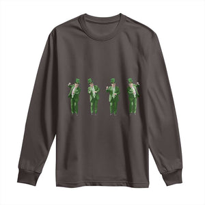 Dancing Trump Funny St Patricks Day Long Sleeve Shirt TS10 Dark Chocolate Print Your Wear