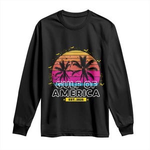 Welcome To America's Gulf Long Sleeve Shirt Est 2025 Retro Vintage Summer Vibes TS10 Black Print Your Wear