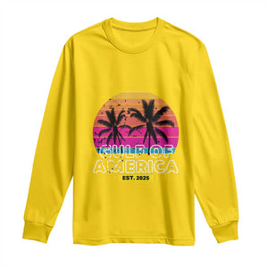 Welcome To America's Gulf Long Sleeve Shirt Est 2025 Retro Vintage Summer Vibes TS10 Daisy Print Your Wear