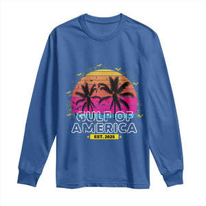 Welcome To America's Gulf Long Sleeve Shirt Est 2025 Retro Vintage Summer Vibes TS10 Royal Blue Print Your Wear