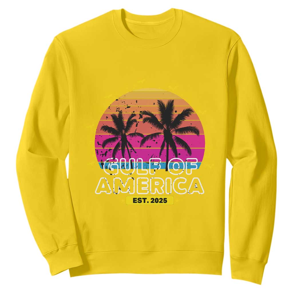 Welcome To America's Gulf Sweatshirt Est 2025 Retro Vintage Summer Vibes TS10 Daisy Print Your Wear