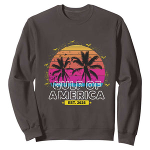 Welcome To America's Gulf Sweatshirt Est 2025 Retro Vintage Summer Vibes TS10 Dark Chocolate Print Your Wear