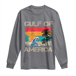 Gulf Of America Long Sleeve Shirt Funny Beach Summer Vacation Retro Vintage TS10 Charcoal Print Your Wear