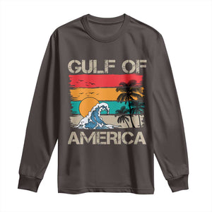 Gulf Of America Long Sleeve Shirt Funny Beach Summer Vacation Retro Vintage TS10 Dark Chocolate Print Your Wear