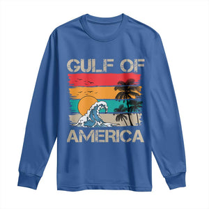 Gulf Of America Long Sleeve Shirt Funny Beach Summer Vacation Retro Vintage TS10 Royal Blue Print Your Wear