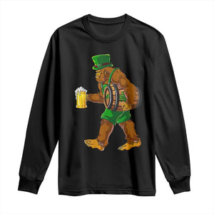 St Patricks Day Bigfoot Long Sleeve Shirt Sasquatch Beer Funny Party Shamrock TS10 Black Print Your Wear