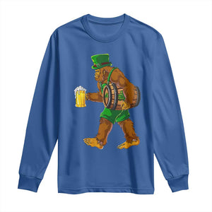 St Patricks Day Bigfoot Long Sleeve Shirt Sasquatch Beer Funny Party Shamrock TS10 Royal Blue Print Your Wear