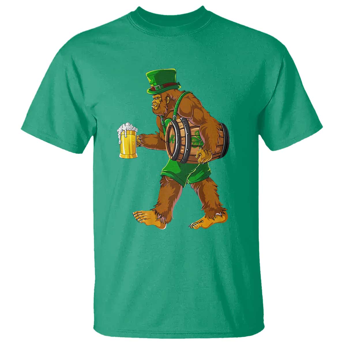 St Patricks Day Bigfoot T Shirt Sasquatch Beer Funny Party Shamrock TS10 Irish Green Print Your Wear