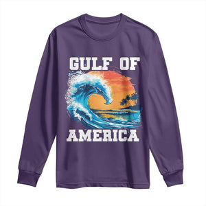 Gulf Of USA America Long Sleeve Shirt President Trump 2025 Funny Gulf Mexico Summer Vibes TS10 Purple Print Your Wear