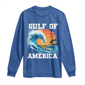 Gulf Of USA America Long Sleeve Shirt President Trump 2025 Funny Gulf Mexico Summer Vibes TS10 Royal Blue Print Your Wear