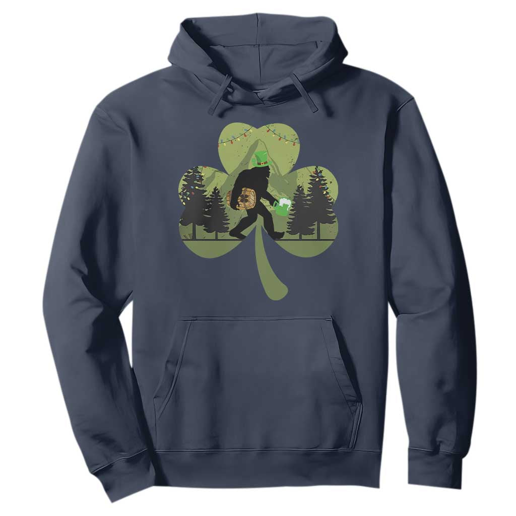 St Patricks Day Bigfoot Hoodie Sasquatch Irish Beer Lovers Shamrock Clover Leaf TS10 Navy Print Your Wear