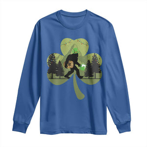 St Patricks Day Bigfoot Long Sleeve Shirt Sasquatch Irish Beer Lovers Shamrock Clover Leaf TS10 Royal Blue Print Your Wear