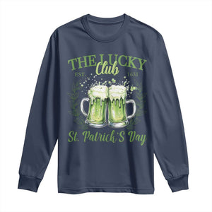 Irish Cat Eating Ramen Noodles Cute Anime St Patrick's Day Long Sleeve Shirt The Lucky Club TS10 Navy Print Your Wear