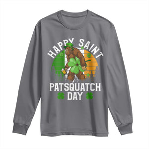 St Patricks Day Bigfoot Long Sleeve Shirt Irish Shamrock Sasquatch Beer Lovers TS10 Charcoal Print Your Wear