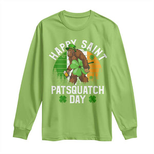 St Patricks Day Bigfoot Long Sleeve Shirt Irish Shamrock Sasquatch Beer Lovers TS10 Lime Print Your Wear