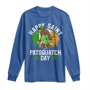 St Patricks Day Bigfoot Long Sleeve Shirt Irish Shamrock Sasquatch Beer Lovers TS10 Royal Blue Print Your Wear