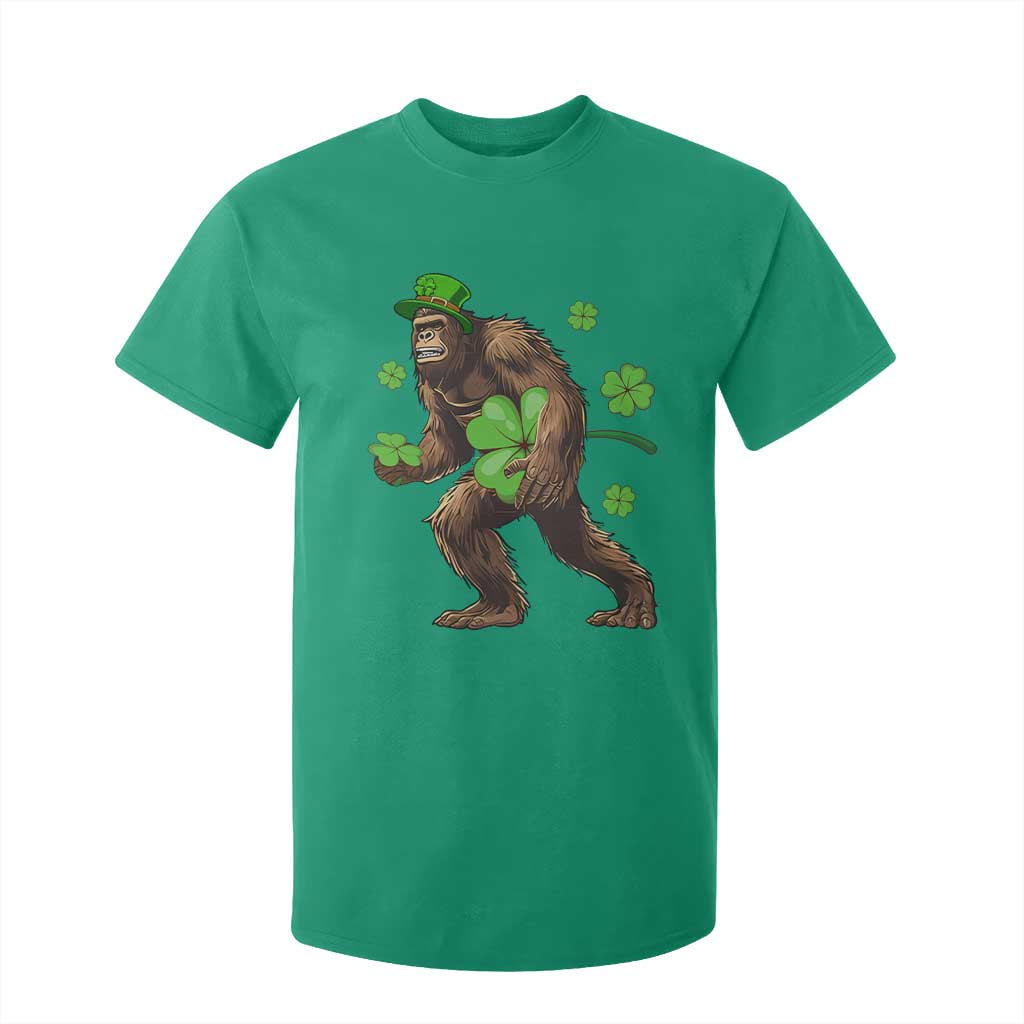 St Patricks Day Bigfoot T Shirt For Kid Funny Sasquatch Shamrock TS10 Irish Green Print Your Wear