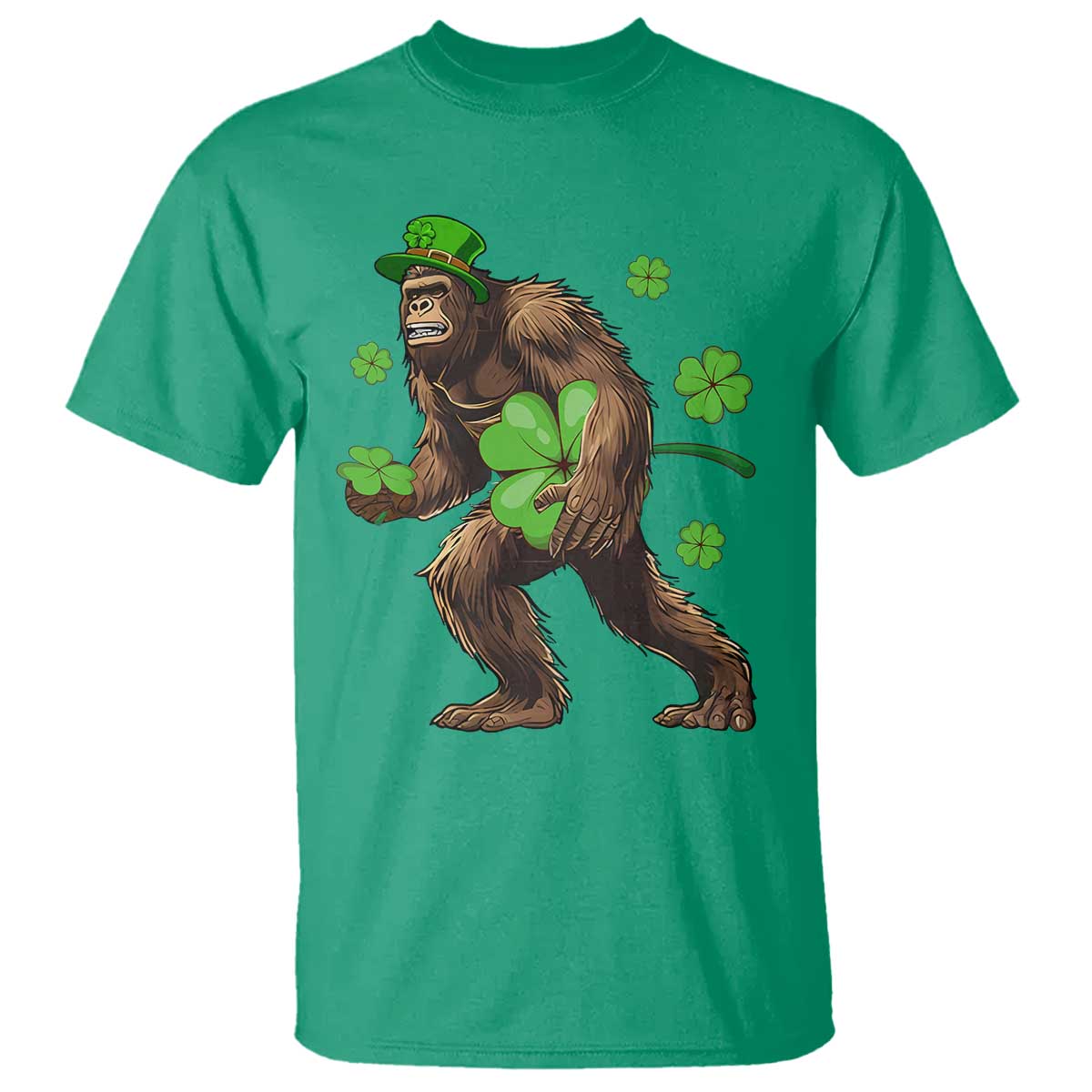 St Patricks Day Bigfoot T Shirt Funny Sasquatch Shamrock TS10 Irish Green Print Your Wear