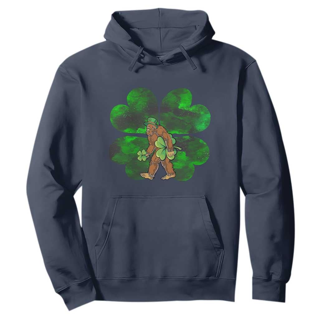 St Patricks Day Lucky Shamrock Bigfoot Hoodie Funny Sasquatch Irish TS10 Navy Print Your Wear