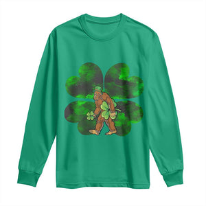 St Patricks Day Lucky Shamrock Bigfoot Long Sleeve Shirt Funny Sasquatch Irish TS10 Irish Green Print Your Wear