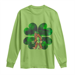 St Patricks Day Lucky Shamrock Bigfoot Long Sleeve Shirt Funny Sasquatch Irish TS10 Lime Print Your Wear