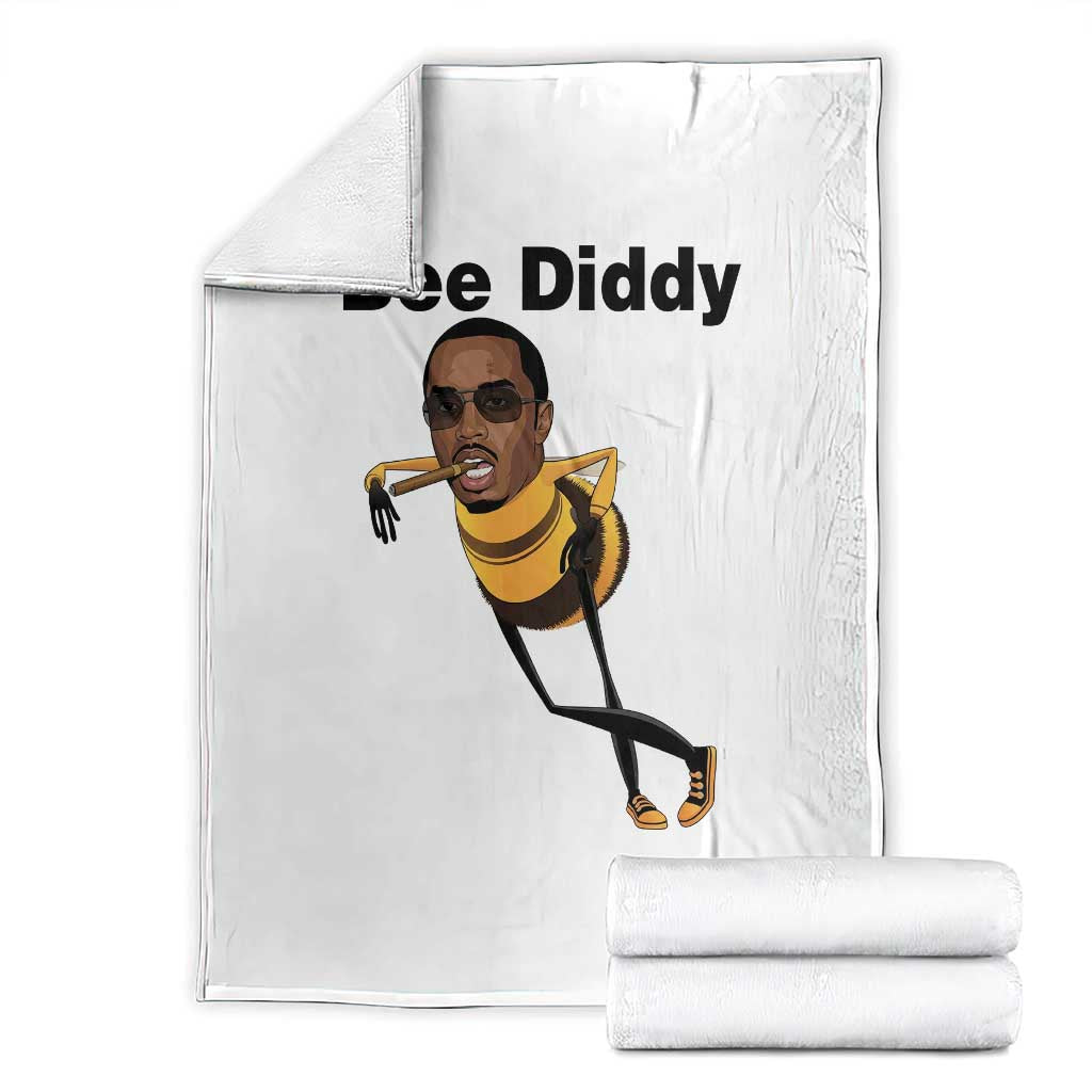 Bee Diddy Throw Blanket Dark Humor Internet Meme Brainrot Gen Z TS10 White Print Your Wear