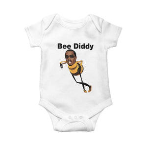 Bee Diddy Baby Onesie Dark Humor Internet Meme Brainrot Gen Z TS10 White Print Your Wear