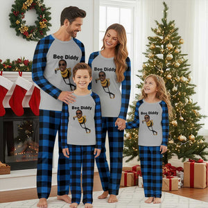 Bee Diddy Plaid Pajama Set Dark Humor Internet Meme Brainrot Gen Z TS10 Blue Plaid Print Your Wear