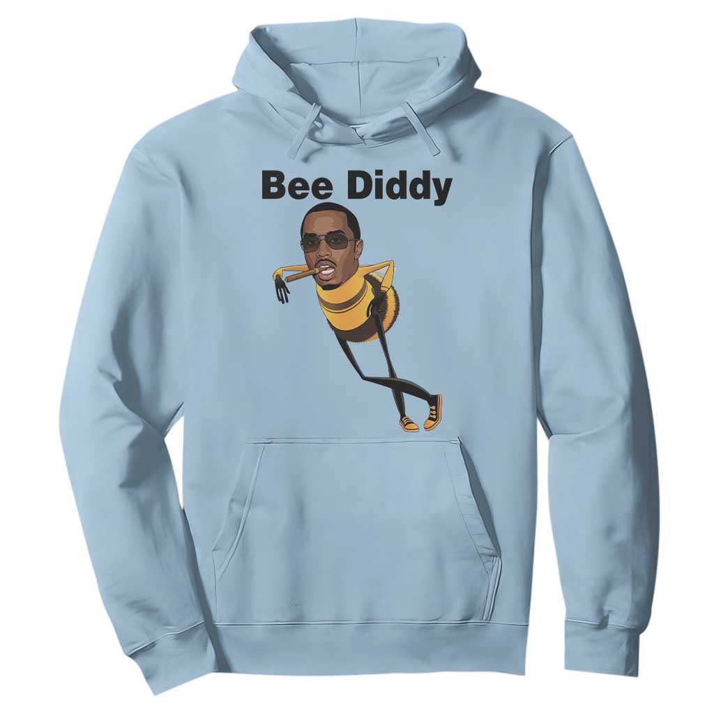Bee Diddy Hoodie Dark Humor Internet Meme Brainrot Gen Z TS10 Light Blue Print Your Wear