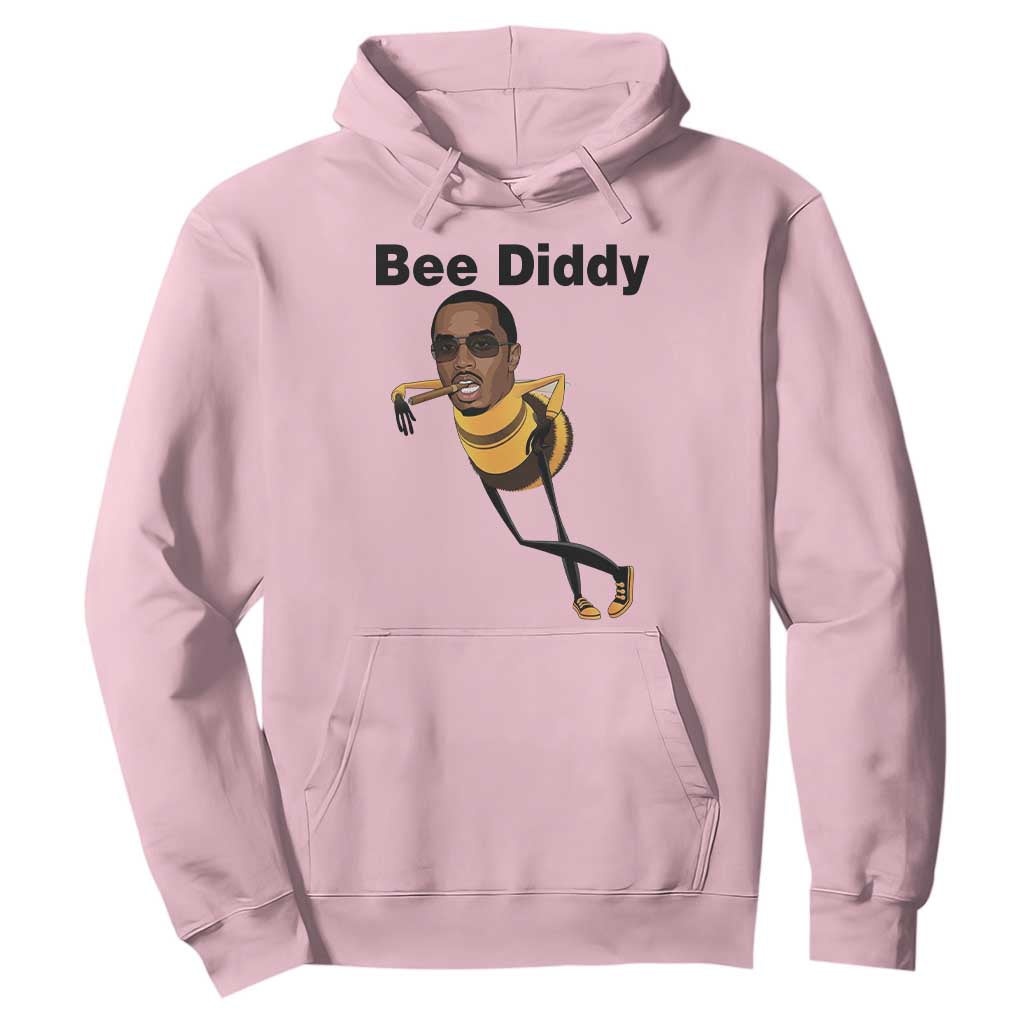 Bee Diddy Hoodie Dark Humor Internet Meme Brainrot Gen Z TS10 Light Pink Print Your Wear