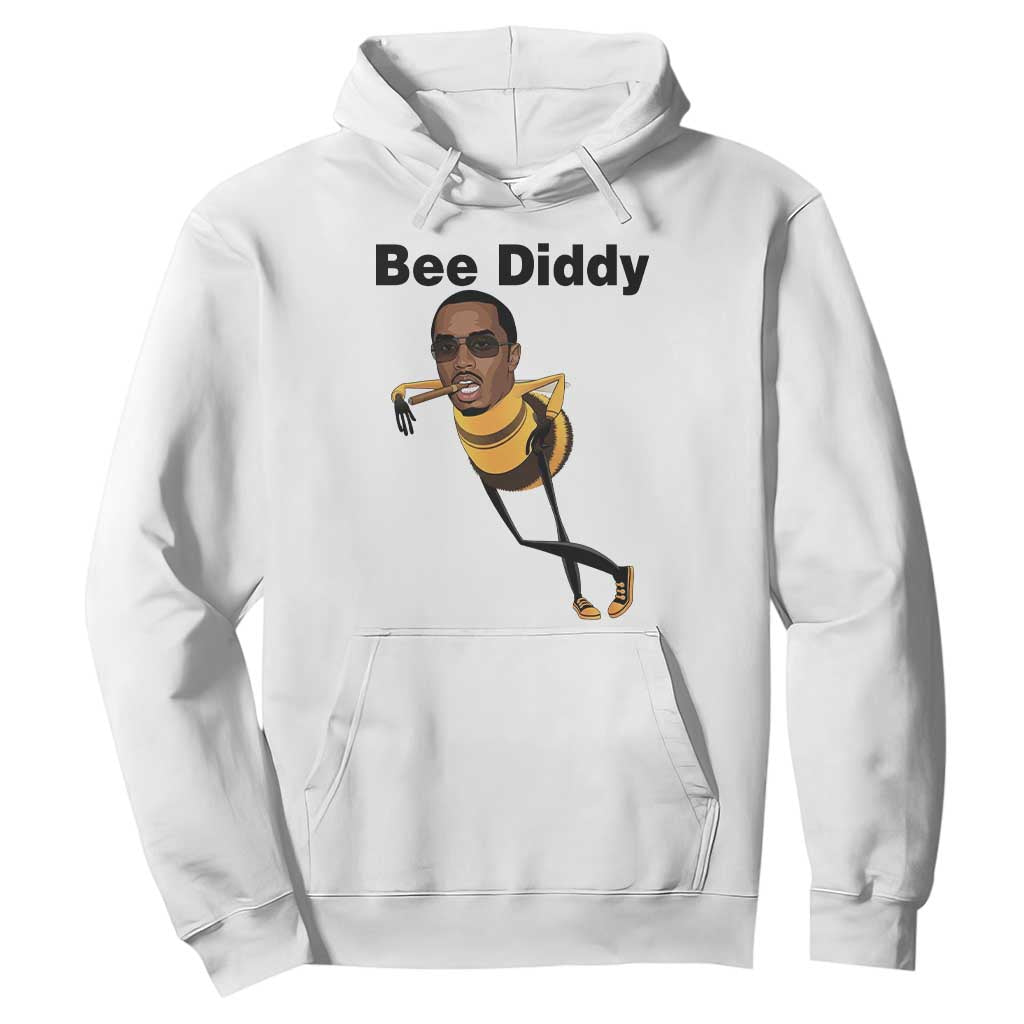 Bee Diddy Hoodie Dark Humor Internet Meme Brainrot Gen Z TS10 White Print Your Wear